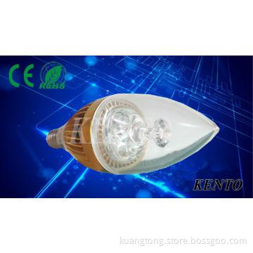 3W E14 Warm White candle SMD5050 LED Golden flameless candle Light